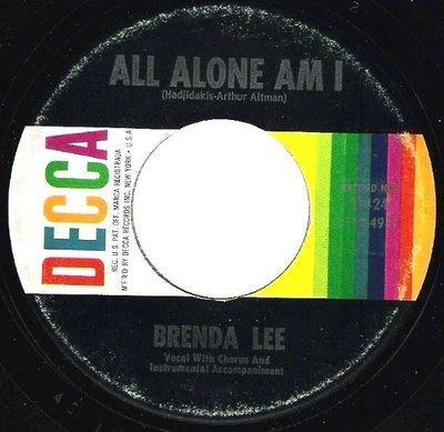 Lee, Brenda / All Alone Am I / Decca 31424 | Seven Inch Vinyl Single (1962)
