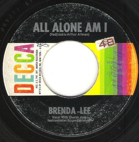 Lee, Brenda / All Alone Am I / Decca 31424 | Seven Inch Vinyl Single (1962)