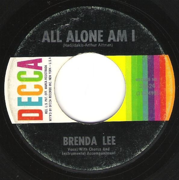 Lee, Brenda / All Alone Am I / Decca 31424 | Seven Inch Vinyl Single (1962)