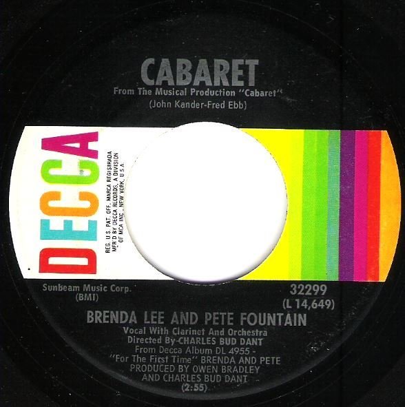 Lee, Brenda (+ Pete Fountain) / Cabaret / Decca 32299 | Seven Inch Vinyl Single (1968)