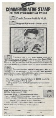 Presley, Elvis / Commemorative Stamp Replicas / 1993