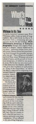 Whitman, Walt / Whitman in His Time / 1995