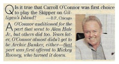 O&#39;Connor, Carroll / First Choice to Play Skipper? / 1993