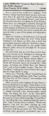 Perkins, Carl / Country Boy&#39;s Dream: The Dollie Masters / 1992