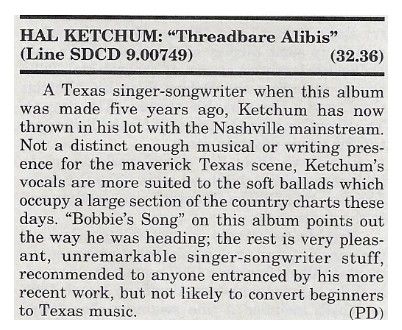 Ketchum, Hal / Threadbare Alibis / 1992