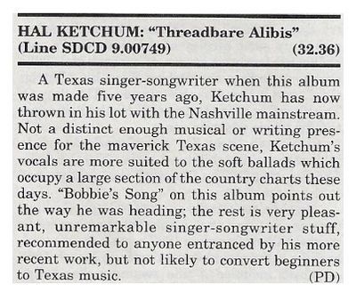 Ketchum, Hal / Threadbare Alibis / 1992