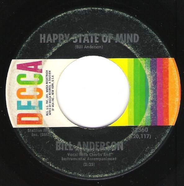 Anderson, Bill / Happy State of Mind / Decca 32360 | Seven Inch Vinyl Single (1968)