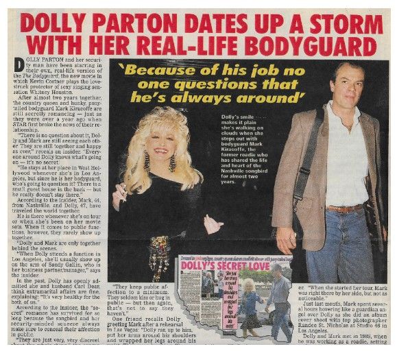 Parton, Dolly / Dolly Parton Dates Up a Storm with Her Real-Life Bodyguard / 1992