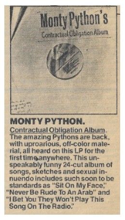 Monty Python / Contractual Obligation Album / 1980