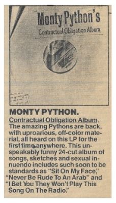 Monty Python / Contractual Obligation Album / 1980