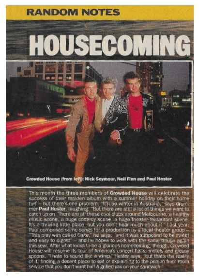Crowded House / Housecoming / 1987