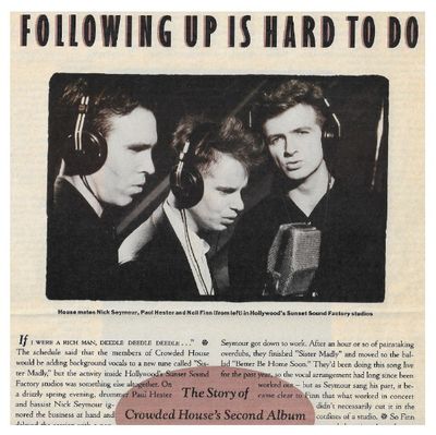 Crowded House / Following Up is Hard to Do / 1988