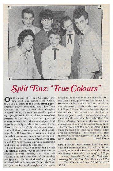 Split Enz / True Colours / 1980