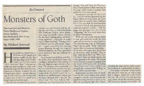 Cure, The / Monsters of Goth / 1989