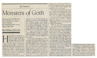 Cure, The / Monsters of Goth / 1989