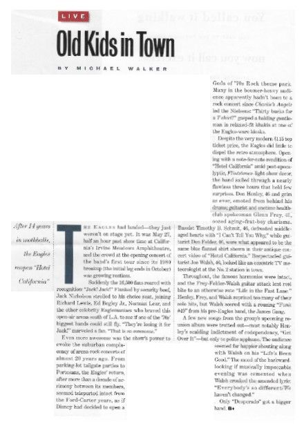 Eagles / Old Kids in Town / 1994