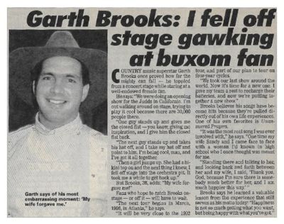 Brooks, Garth / I Fell Off Stage Gawking at Buxom Fan / 1995