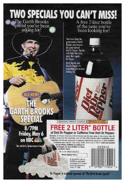 Brooks, Garth / Diet Dr. Pepper / 1994