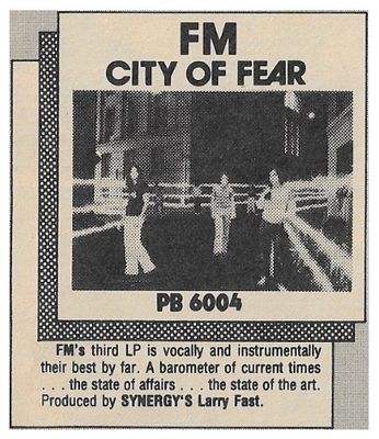 FM / City of Fear / 1980