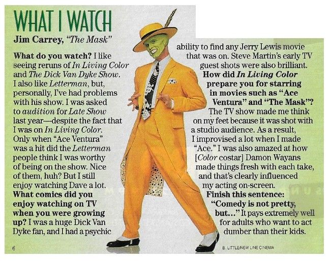 Carrey, Jim / What I Watch / 1994