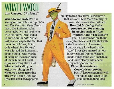 Carrey, Jim / What I Watch / 1994