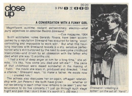Streisand, Barbra / A Conversation with a Funny Girl / 1983