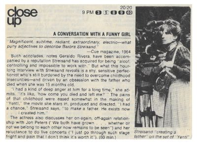 Streisand, Barbra / A Conversation with a Funny Girl / 1983