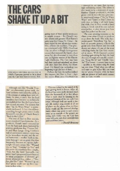 Cars, The / The Cars Shake It Up a Bit / 1987