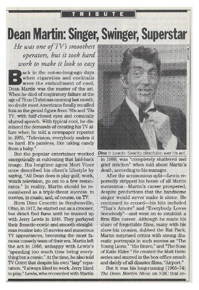 Martin, Dean / Dean Martin: Singer, Swinger, Superstar / 1995