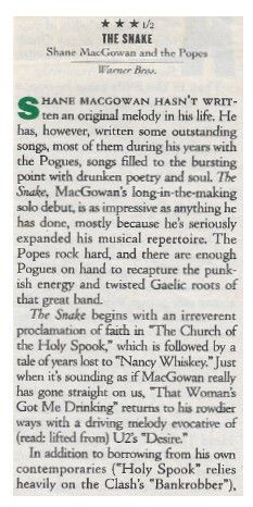 MacGowan, Shane / The Snake / 1996