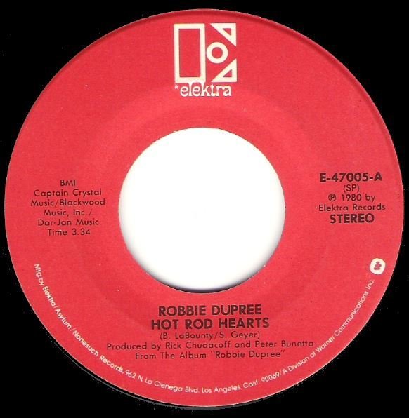 Dupree, Robbie / Hot Rod Hearts / Elektra E-47005 | Seven Inch Vinyl Single (1980)
