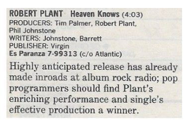 Plant, Robert / Heaven Knows / 1988