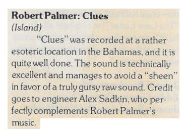 Palmer, Robert / Clues / 1980