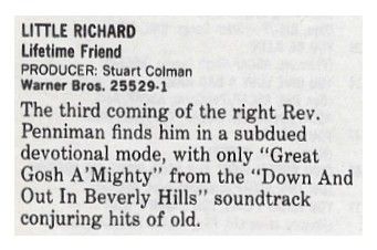 Little Richard / Lifetime Friend / 1986