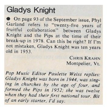 Knight, Gladys / Twenty-Five Years of Fruitful Collaboration / 1980