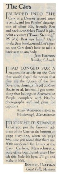 Cars, The / Best New Band? / 1979