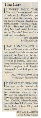 Cars, The / Best New Band? / 1979