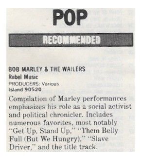 Marley, Bob / Rebel Music / 1986