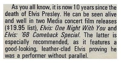 Presley, Elvis / 10 Years Since the Death of Elvis Presley / 1987