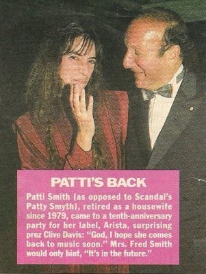 Smith, Patti / Patti&#39;s Back | Magazine Photo with Caption (1985)