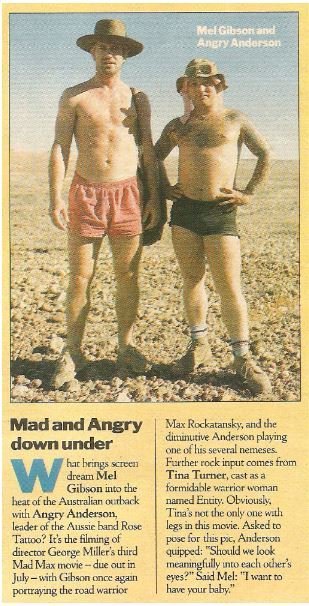 Gibson, Mel / Mad and Angry Down Under | Magazine Article + Photo (1985)