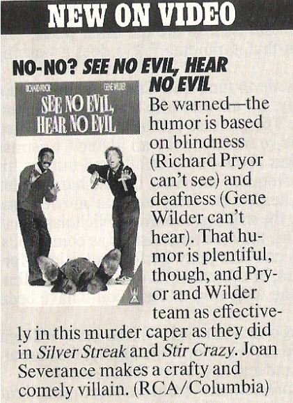 Pryor, Richard (+ Gene Wilder) / See No Evil, Hear No Evil / 1990