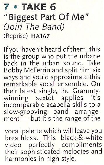 Take 6 / Biggest Part of Me | Magazine Review (1994)