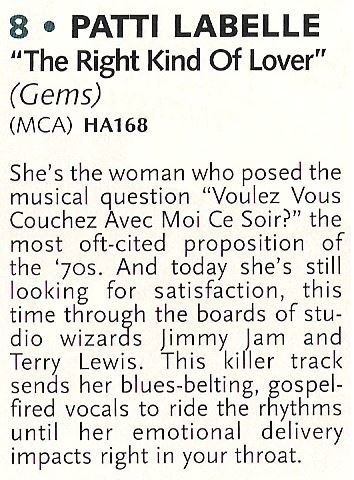 LaBelle, Patti / The Right Kind of Lover | Magazine Review (1994)