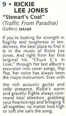 Jones, Rickie Lee / Stewart&#39;s Coat | Magazine Review (1994)