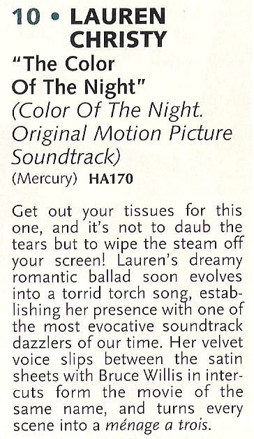 Christy, Lauren / The Color of the Night | Magazine Review (1994)