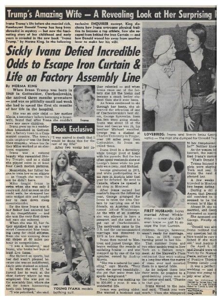 Trump, Ivana / Sickly Ivana Defied Incredible Odds / 1990