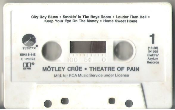 Motley Crue / Theatre Of Pain / Elektra 60416-4-E | Cassette (1985)