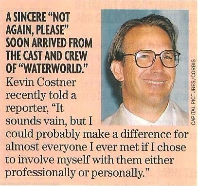 Costner, Kevin / A Sincere "Not Again, Please" Soon Arrived... | Magazine Article + Photo (1997)