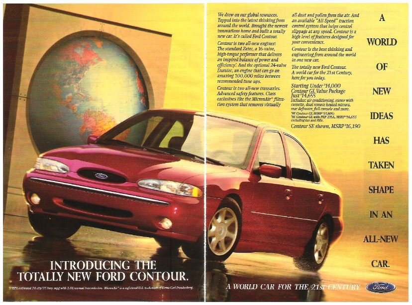 Ford Contour / Introducing the Totally New Ford Contour | Magazine Ad (1994)